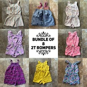 ☀️ Bundle of 8 rompers size 2T - Cat and Jack H&M ☀️